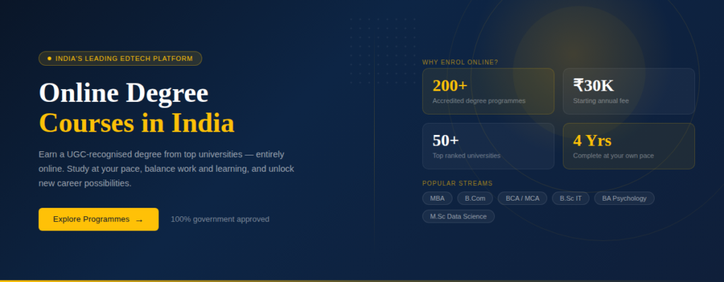 Online Degree Courses in India